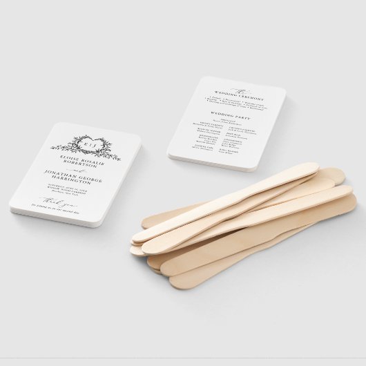 Minimalist Calligraphy monogram Wedding Program Handwaaier (Niet-gemonteerd)