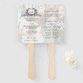 Minimalist Calligraphy monogram Wedding Program Handwaaier (Voorkant en achterkant)