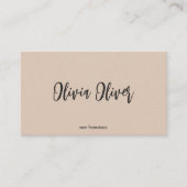 Minimalist Calligraphy Sandstone Modern QR Code Visitekaartje (Voorkant)