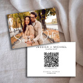 Minimalist Calligraphy Script Photo with QR Code Save The Date