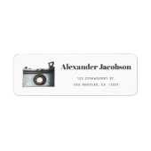 Minimalist Camera Photography Return Address Etiket (Voorkant)