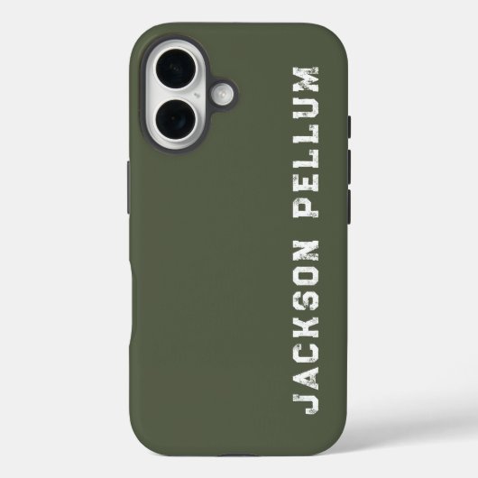 Minimalist Camo Green Monogram Name Case-Mate Case-Mate iPhone Case (Achterkant)