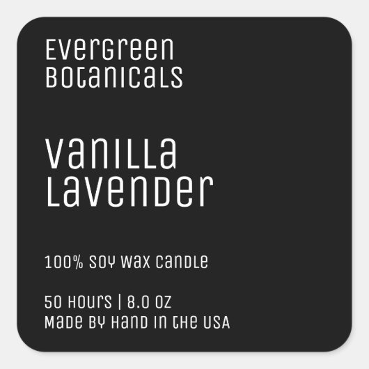 minimalist candle label black and white (Voorkant)