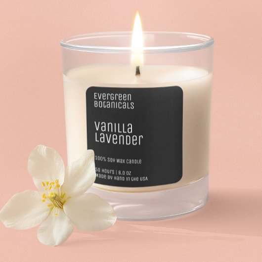 minimalist candle label black and white