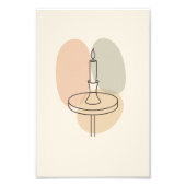 Minimalist Candle Line Art Poster (Voorkant)
