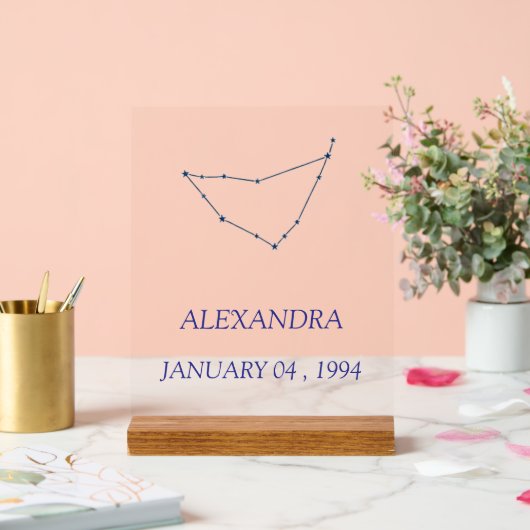 Minimalist Capricorn Constellation Acrylic Sign -  Acryl Bord (Huwelijk)