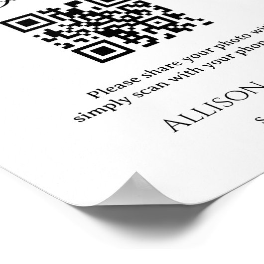 Minimalist Capture the love QR code bruiloft foto Poster (Hoek)