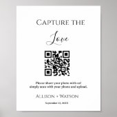 Minimalist Capture the love QR code bruiloft foto Poster (Voorkant)