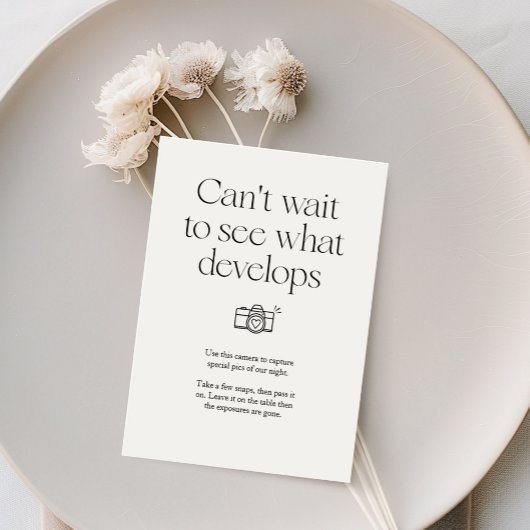 Minimalist Capture the Memories Table Sign Poster