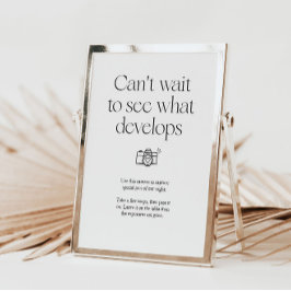 Minimalist Capture the Memories Table Sign Poster