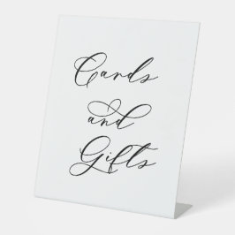 Minimalist Cards and Gifts Wedding Sign | Elegant  Reclamebord Met Voetstuk