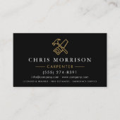Minimalist Carpenter Black Gold Modern Visitekaartje (Voorkant)