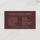 Minimalist Carpenter Burgundy Gold Modern Visitekaartje (Achterkant)