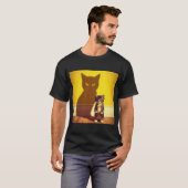 Minimalist Cat Art T-Shirt  (Voorkant volledig)