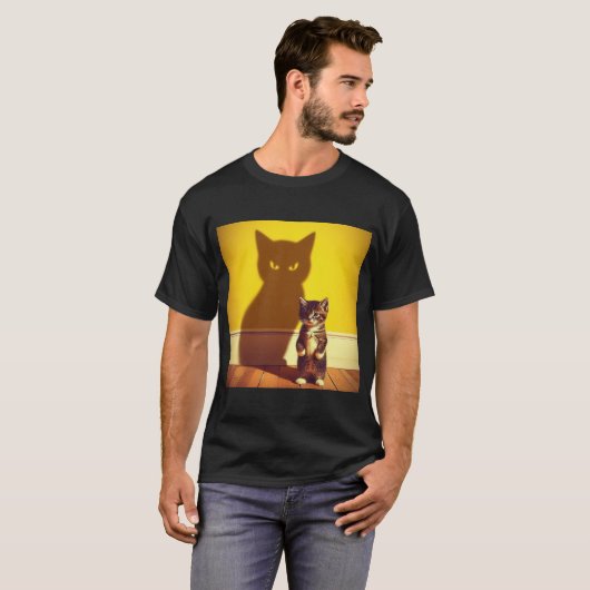 Minimalist Cat Art T-Shirt  (Voorkant volledig)