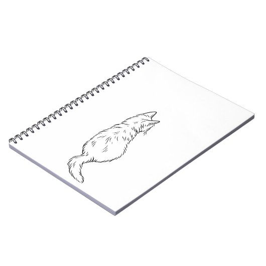 Minimalist Cat Back View Line Art Notebook Notitieboek (Linkerzijde)