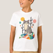 Minimalist Cat Design T-Shirt (Voorkant)