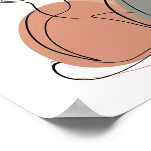 Minimalist Cat Family Line Art Poster (Hoek)