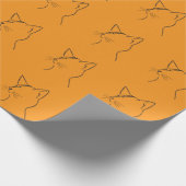 Minimalist Cat Lightning Bolt Line Art Modern Simp Cadeaupapier (Hoek)