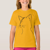 Minimalist Cat Lightning Bolt Line Art Modern Simp T-shirt (Voorkant)
