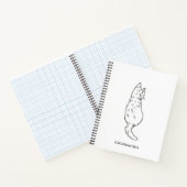 Minimalist Cat Line Art Personalized Name Notebook Notitieboek (Binnen)