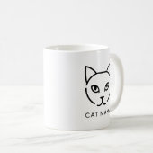Minimalist "CAT MAMA" Mug | Cute Modern Cat Face  Koffiemok (Voorkant rechts)