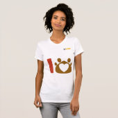 Minimalist Cat Mom T-Shirt - Brown Paw Print Heart (Voorkant volledig)
