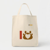 Minimalist Cat Mom Tote Bag - Brown Paw Print Hea  (Voorkant)