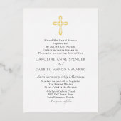 Minimalist Catholic Mass Wedding Folie Uitnodiging (Voorkant)