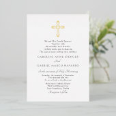 Minimalist Catholic Mass Wedding Folie Uitnodiging (Staand Voorkant)