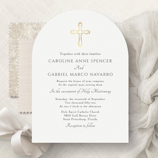 Minimalist Catholic Mass Wedding Kaart