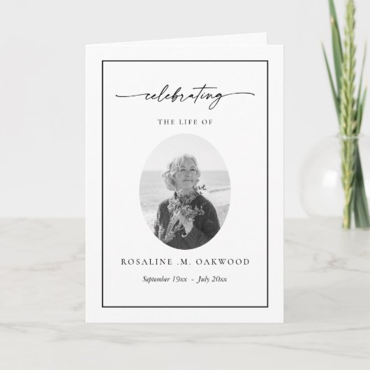 Minimalist Celebration of Life Memorial Funeral  Programma (Voorkant)