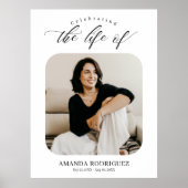 Minimalist Celebration of Life Photo Black&White Poster (Voorkant)