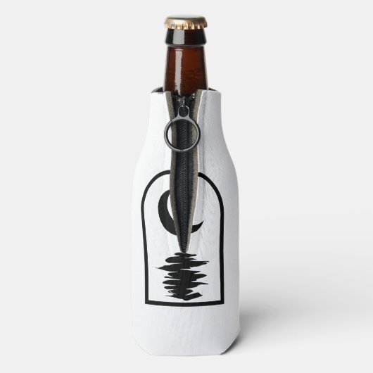 Minimalist Celestial Moon and Water Flesjeskoeler (Fles Achterkant)