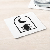 Minimalist Celestial Moon and Water Kartonnen Onderzetters (Schuin)