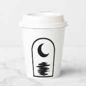 Minimalist Celestial Moon and Water Papieren Bekers (Achterkant)