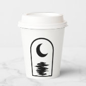 Minimalist Celestial Moon and Water Papieren Bekers (Voorkant)