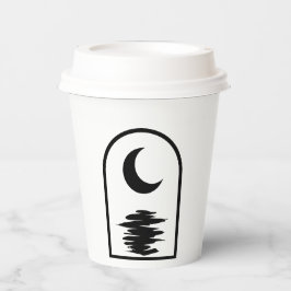 Minimalist Celestial Moon and Water Papieren Bekers
