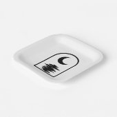 Minimalist Celestial Moon and Water Papieren Bordje (Gebogen)