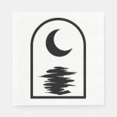 Minimalist Celestial Moon and Water Servet (Voorkant)