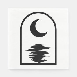 Minimalist Celestial Moon and Water Servet