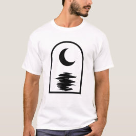 Minimalist Celestial Moon and Water T-shirt