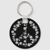 Minimalist Celestial Starburst Peace Sign Sleutelhanger (Voorkant)