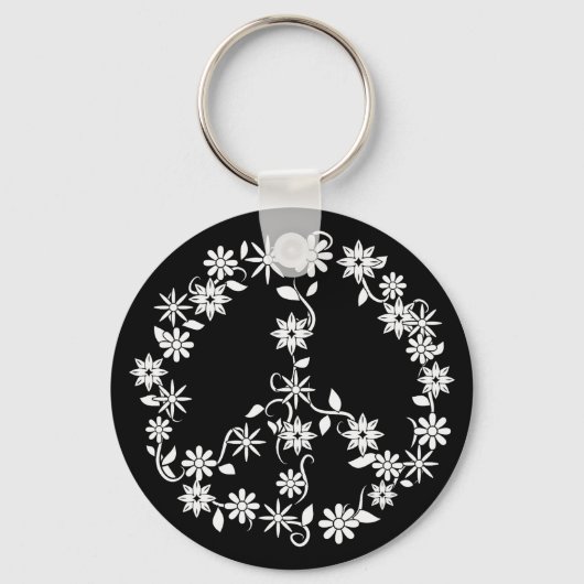 Minimalist Celestial Starburst Peace Sign Sleutelhanger (Voorkant)