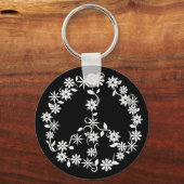 Minimalist Celestial Starburst Peace Sign Sleutelhanger (Achterkant)