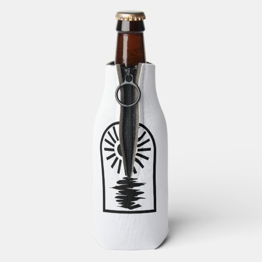 Minimalist Celestial Sun and water Flesjeskoeler (Fles Achterkant)