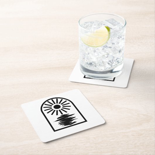 Minimalist Celestial Sun and water Kartonnen Onderzetters (Insitu)