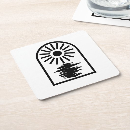 Minimalist Celestial Sun and water Kartonnen Onderzetters (Schuin)