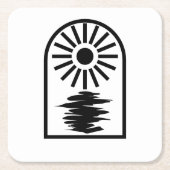Minimalist Celestial Sun and water Kartonnen Onderzetters (Voorkant)