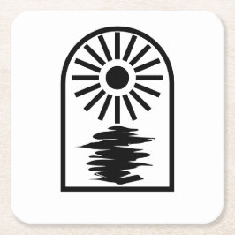 Minimalist Celestial Sun and water Kartonnen Onderzetters